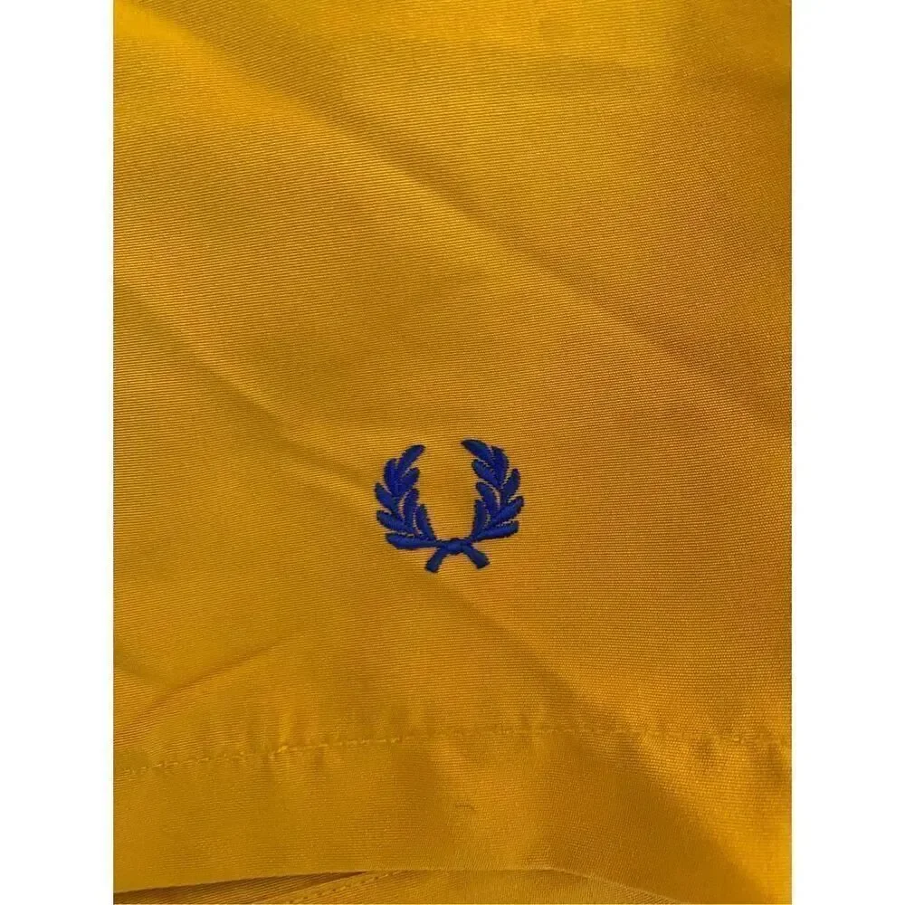 Fred Perry, men’s mustard, flat front sportswear, swimwear, size XL